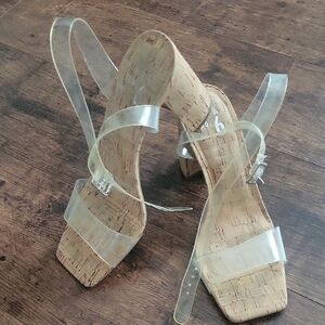 Mix No. 6 Clear PVC Cork Block Heel Sandals